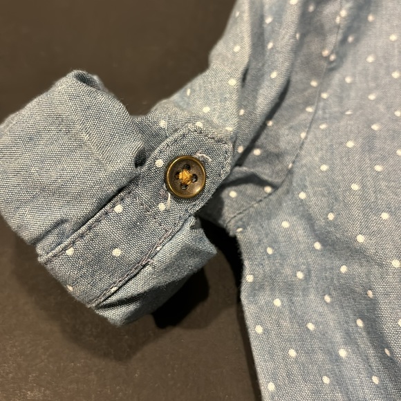 LAST CHANCE - Carter Denim Polka Dot Jumpsuit 9 months - Picture 3 of 5